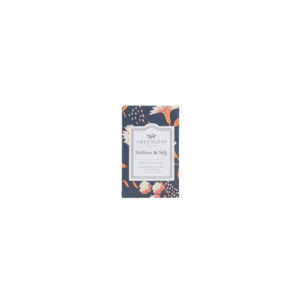 Greenleaf Saffron and Silk Small Sachet, offering a luxurious blend of exotic saffron and soft, silky florals. Perfect for adding an elegant, sophisticated fragrance to any space, with long-lasting freshness.