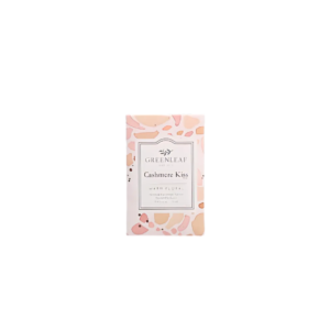 Greenleaf Cashmere Kiss Small Sachet, offering a warm and cozy blend of soft cashmere, vanilla, and delicate florals. Perfect for creating a welcoming atmosphere in any space with its luxurious, long-lasting fragrance.