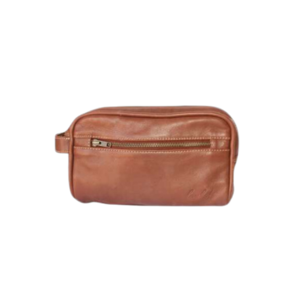 Luuks leather toiletry bag crafted from premium leather, featuring a spacious interior and elegant design for storing toiletries and grooming essentials.