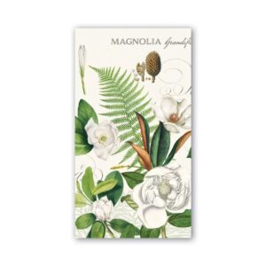 Michel Design Hostess Napkins Magnolia Petals | Elegant floral design featuring magnolia blossoms for sophisticated table settings