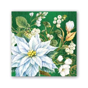 Michel Design Luncheon Napkins Winter Bloom | Elegant floral design perfect for holiday and seasonal table settings